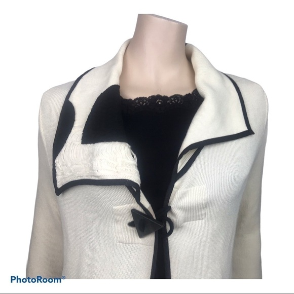 Krisztina Nagy Milano Ivory Asymmetrical Cardigan - Picture 2 of 12